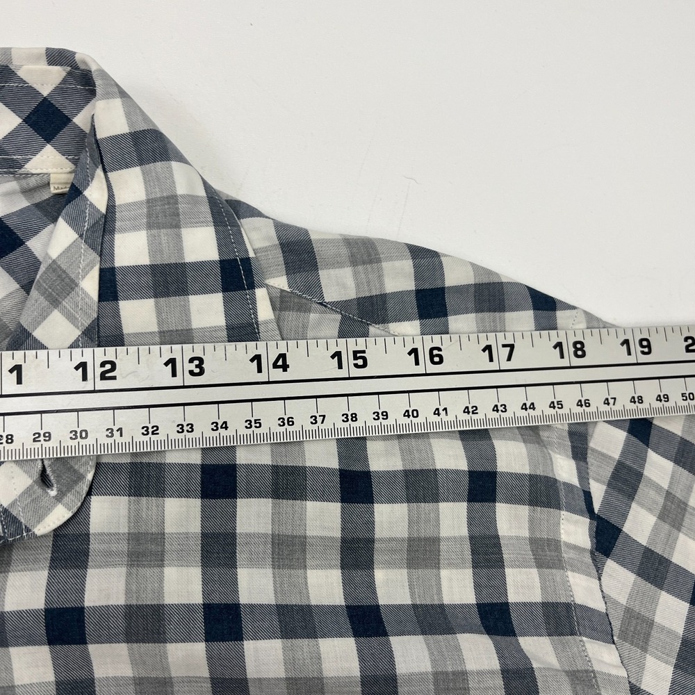 Billy Reid Standard Fit Blue Gray Gingham Check Shirt Sz M Italy - Picture 12 of 14